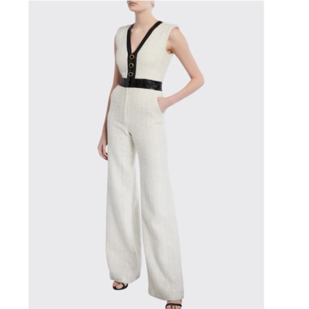 Veronica Beard Emmeline Tweed Jumpsuit Size 10